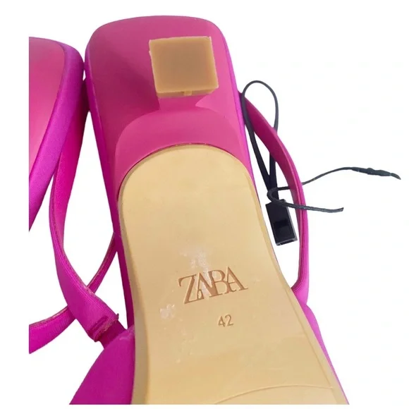 Zara Pink Slingback Heels with Embellishment - Picture 9 of 10